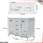 47  Double Bathroom Vanity Wood Cabinet With Ceramic Sink Combo Set Freestanding