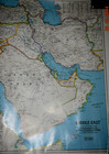 Vtg  National Geographic  map Of Middle East   Color  24  X 38   Brand New