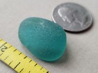 Genuine Beach Sea Glass Surf Tumbled Teal Green Blue Ocean Frosted Pendant V5