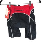 Tyr Womens 8 Inch Tri Shorts Triathlon Padded Grippers Black Red S