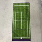 Wimbledon Center Court Towel Green   Purple Imabari Towel Made In Japan
