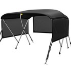  3 4 Bow Bimini Tops For Boats With 3 Mesh Sidewalls Rear Support Poles Boat 
