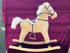 Kids Plush Ride-on Rocking Horse  Pony With Wooden Base  Animated Tail Rocking