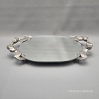 Vtg 1988 Godinger Vanity Mirror Tray W  Silver Plated Pewter Ribbon Bow Handles