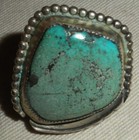 Vintage Navajo Great Blue Turquoise Sterling Silver Ring Size 12 Vafo