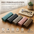 Personalized Pu Leather Eyeglasses Case Hard Shell Glasses Case Custom Name Gift