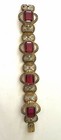 Rare Antique Austro Hungarian 800 Silver Gilt Red Stones 7    Bracelet Hallmark