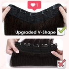 One Piece 100  Clip In Human Hair Extensions 3 4 Full Head Thick 16 -20  V-shape