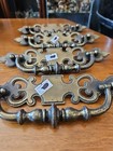 Vintage Brass Door Dresser Pulls Lot Of 4 Midcentury Ornate Handles 4 5 Inch 