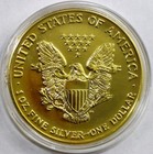 2007 American Silver Eagle Dollar 1 Oz Fine Silver Coin 24k Gold Gilded Bullion