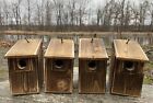 4 Brand New Cedar Bluebird Bird Houses  Natural Or Scorched  Easy Open   Clean