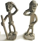 Lot Of 3 Antique African Brass Figurative Akan Ashanti Gold Weights    2-2 1 2 