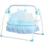 Electric Foldable Infant Crib Baby Cradle For Baby Infant With Safety Belt Blue