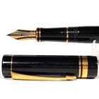 Vintage Parker Duofold International Gt Fountain Pen Black Lacquer 18k M Nib Nm