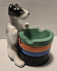 Vintage Erphila Ashtray Trinket Dish Set Dog Terrier Figural Stacking Germany