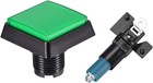 Arcade Video Game 50x50mm Square 12v Led Illuminated Push Button  Color  Green