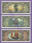 2007 Fb Ff Fe  1 Wdw Pirates Disney Dollars Potc All 3 Wdw Minted Potc