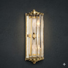 1930s Style Italian Art Deco Maritime Brass Glass Rod Wall Sconce Lamp Fixture