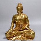 Old Chinese Dynasty Copper Gilt Shakyamuni Shakyamuni Amitabha Buddha Statue