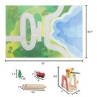 75pc Wooden Train Set With Play Mat  Tracks  Trains  Cars  Boats  Accessories