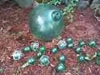 Mixed Set Of 6 Authentic Japanese Glass Fishing Floats Vintage Hand Made 50  Yrs