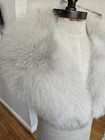 Blue Fox Fur Collar 36 X 7 White And Gray Wrap Stole Bridal Wedding