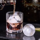 Rottay Ice Cube Tray Set Of 2  Sphere   Square Whiskey Ice Maker  Black