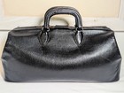 Vintage Black Doctor s Bag Kruse Top Grain Cowhide Leather Medical Bag 1930s 40s