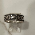 Vintage Native American Sterling  Silver Navajo Turquoise   Silver Ring Size 8