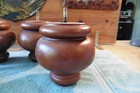 Set Of 4 Vtg Cherry  Wood 5  Tapered Bun Feet Furniture Legs Sofa Chair Ottoman