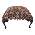 Vintage Floral Padded Fabric Footstool Footrest Ottoman Metal Legs Victorian