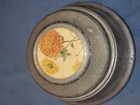 Pre 1930s Antique Music Box Powder Puff trinket Box Flowered Decor Works