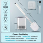 2 Pack Toilet Bowl Brush And Caddy Set Durable Bathroom Cleaner Holder
