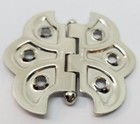 Nickel Plated Butterfly Hinge Steel Shell Design Vintage Antique Old Box Rest   