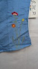 J m p  Girls Linen Blend Embroidered Top Sz 12 Triple Straps Buttoned Back Blue