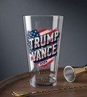 Donald Trump Vance 2024 Flag Beer Pint Glass Maga