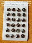 23 Antique Sewing Buttons French Black Glass Aurora Borealis Embellishment Paris