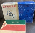 Vtg Lot Singer Sewing Machine Touch Sew Special Disc Buttonholer Attachments Etc