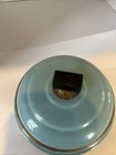 Vintage Metal Powder Puff Music Box Blue Metal Vintage Powder Puff Music Box