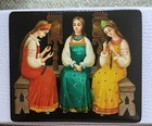 Older Vintage Fedoskino Ussr Artist Signed Russian Lacquer Box 3 Sisters