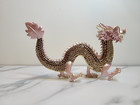 Dragon Figurin With Swarovski Crystal Hand Made Pink 8 5  X 5  X 2 75  New  Gift