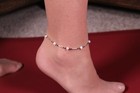 925 Sterling Silver Freshwater Pearls And Hematite Beads Ankle Bracelet