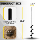 Auger Drill Bit For Planting - 1 6  X 16 5  Plant Auger For Cordless Drill - Bul