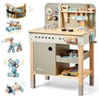 Kids Tool Bench wooden Play Tools Set With Kids Tool Belt Toddlers Workbench 