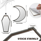 2 Pieces Tiny Coffin Moon Mirror Cute Goth Room Decor Spooky Gothic Decorative M