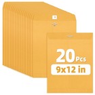 20pcs 9x12 Kraft Envelopes Brown 28lb Clasp Closure For Mailing Filing Documents