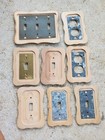 Lot Of 9 Vintage Ornate Wooden Wall Plate Covers - Mixed Light Switch   Outlet -