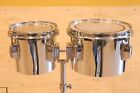 Pearl Fiberglass Concert Tom Drums W stand Chrome 6    8  Vintage 1970 s