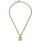 Chanel Gold Cc Chain Pendant Necklace 166373