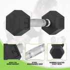 Rubber Coated Hex Dumbbell Weight 5-50 Lb With Steel Handle